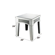 Noralie - 20" X 20" End Table - Mirrored & Faux Diamonds - R&R Furniture Gallery (Fountain Valley, CA)