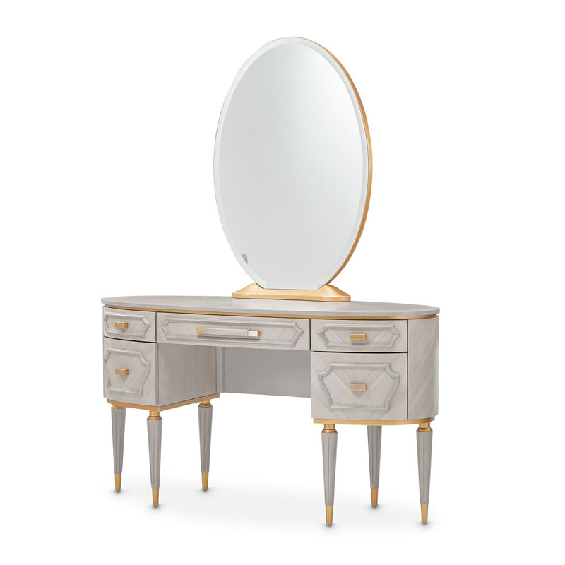 St. Charles - Vanity Desk with Glass Top
