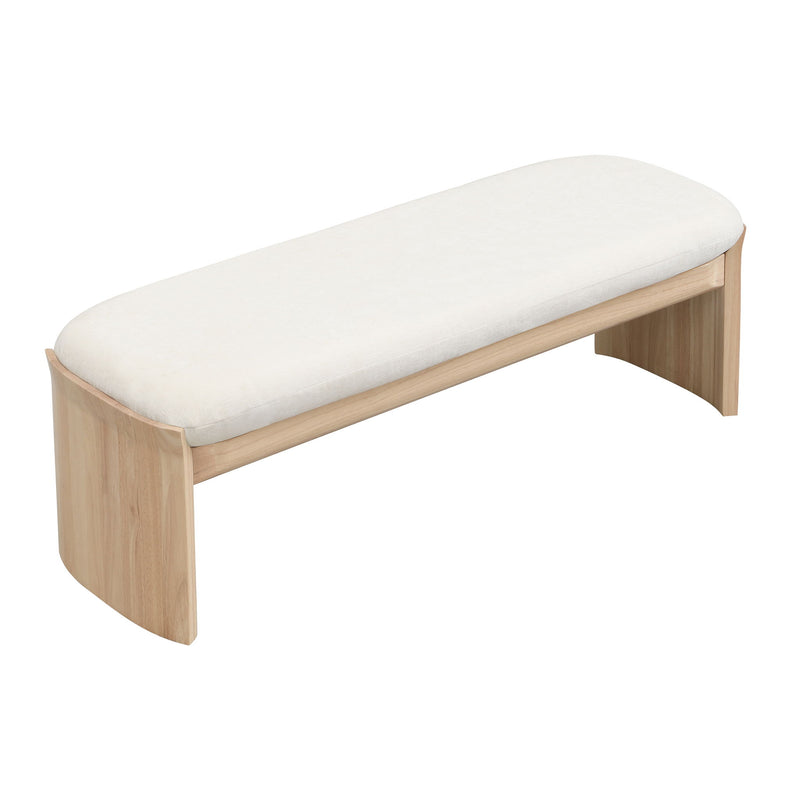 Footstool With Soft Cushion For Living Room - Beige / Natural - R&R Furniture Gallery (Fountain Valley, CA)