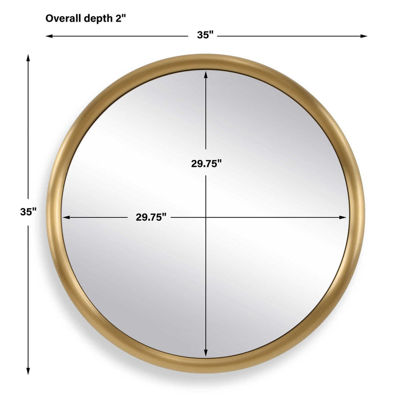 Atkinson - Modern Round Mirror - Brass
