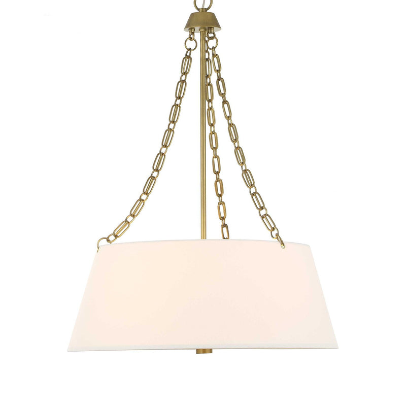Uttermost Andalucia 4-light drum pendant in gold and white with a stylish, modern design for elegant ceiling lighting.