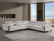 1246 - 6-Piece L-Shaped Modular Power Reclining Sectional With 3 Power Recliners And Power Headrests - R&R Furniture Gallery (Fountain Valley, CA)