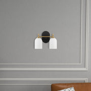 Vortex - 2 Lights Vanity In Style For Over Bathroom Mirror Wall Sconce - Black / Gold / White - R&R Furniture Gallery (Fountain Valley, CA)