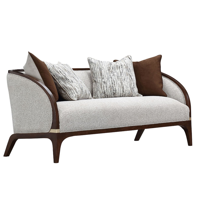 Houston - Loveseat - Pebble / Walnut - R&R Furniture Gallery (Fountain Valley, CA)