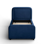 TOV Furniture Briella trundle bed with two-tier design, showcasing its sleek wooden frame and spacious storage drawer underneath.