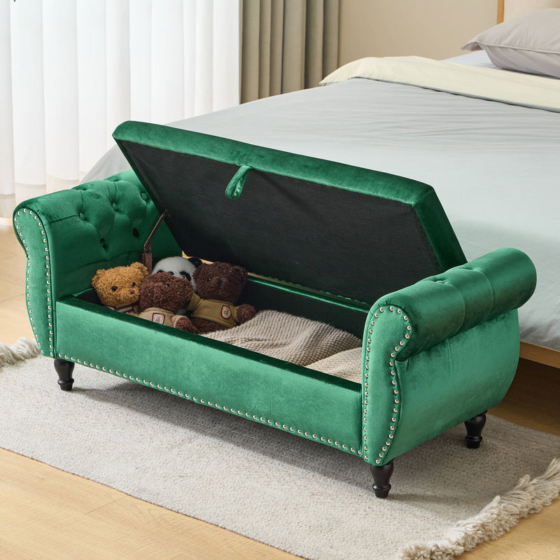 Luxurious Multifunctional Storage Ottoman Bench With Pillow - R&R Furniture Gallery (Fountain Valley, CA)