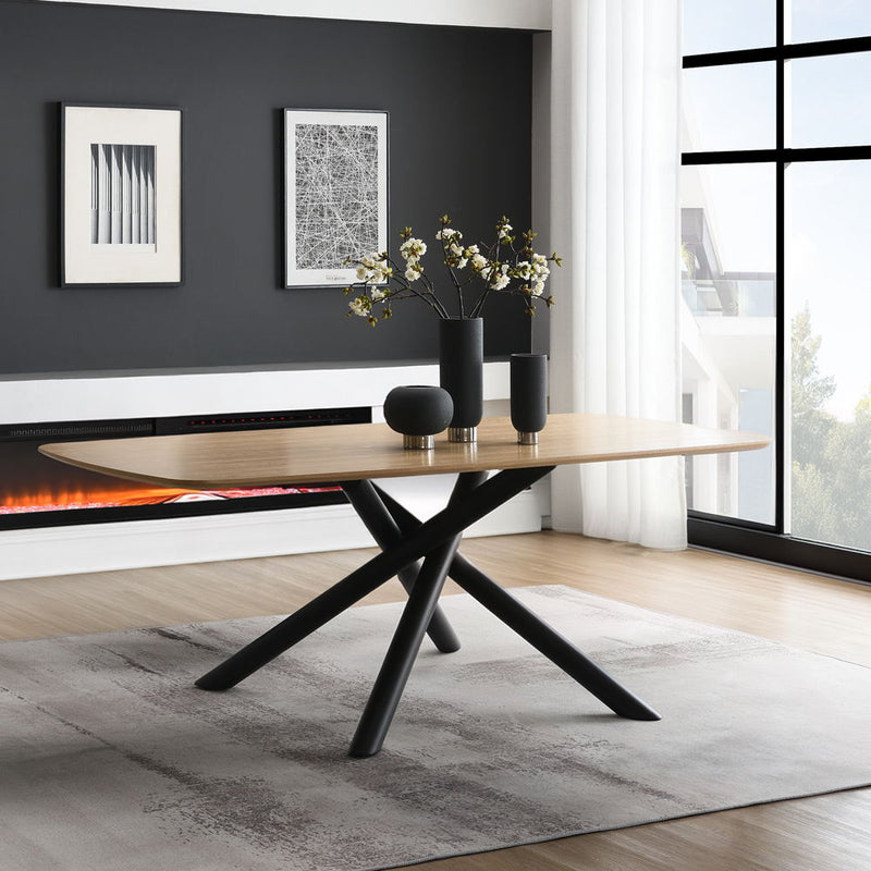 Lawton - Dining Table - Natural & Black - R&R Furniture Gallery (Fountain Valley, CA)