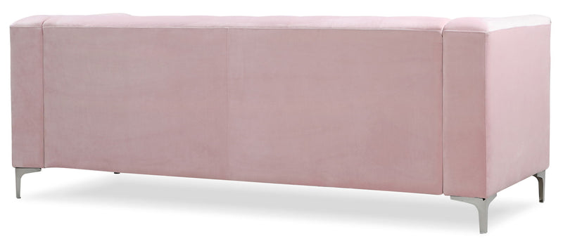 Glory Furniture Pompano Micro Suede Sofa Chaise in beige, stationary sectional with plush cushions and modern design.