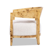 Madrid - Burl Barrel Accent Arm Chair - Seashell White - R&R Furniture Gallery (Fountain Valley, CA)
