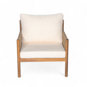 Modern Outdoor Woven Lounge Chair With Solid Wood Frame - Teak - R&R Furniture Gallery (Fountain Valley, CA)
