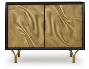 Tayner - Accent Cabinet - Black / Gold Finish - R&R Furniture Gallery (Fountain Valley, CA)
