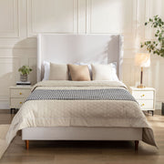 Harper - Tall Headboard Upholstered Bed / High Headboard / Elegant Simplicity / No Box Spring Needed - R&R Furniture Gallery (Fountain Valley, CA)