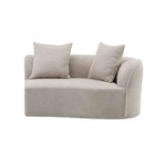 Elegant curved sectional sofa by Noble House with plush foam cushions, showcasing a stylish stationary sofa for modern living rooms.