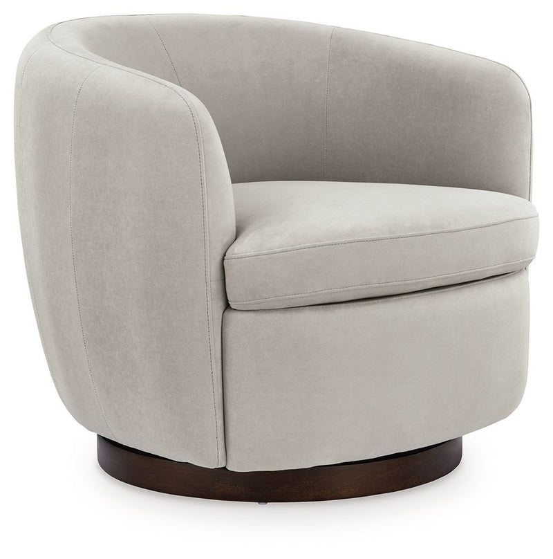 Annbury - Swivel Accent Chair - Light Beige - R&R Furniture Gallery (Fountain Valley, CA)