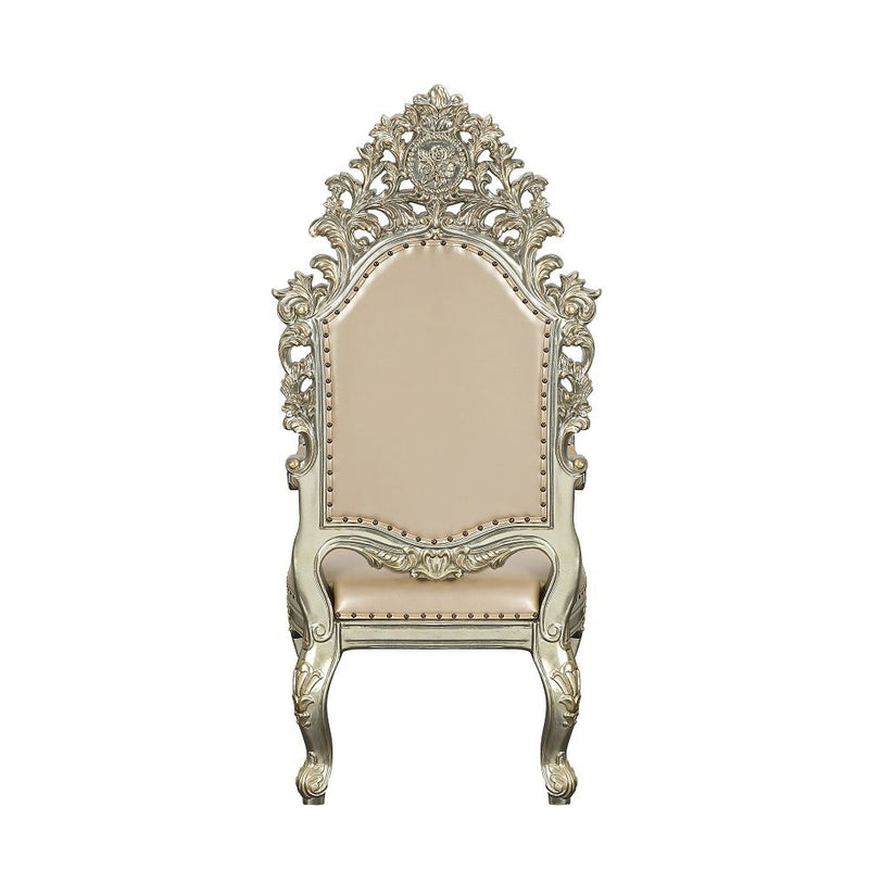 Sorina - Arm Chair (Set of 2) - Synthetic Leather & Antique Gold - R&R Furniture Gallery (Fountain Valley, CA)