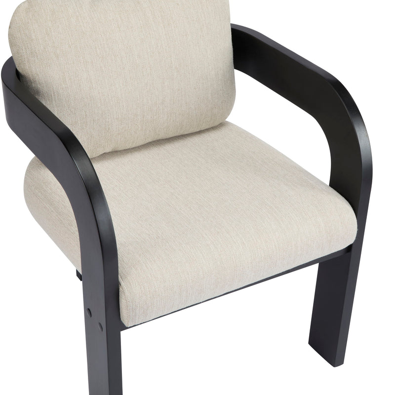Dining Chairs With Pillow Back (Set of 2) - Beige / Black - R&R Furniture Gallery (Fountain Valley, CA)