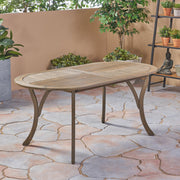 Outdoor Table With Smooth Lines, Slat Top - R&R Furniture Gallery (Fountain Valley, CA)