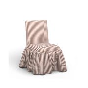 Gertrude striped linen side dining chair by TOV Furniture with wooden legs and upholstered seat, stylish and comfortable for dining rooms.