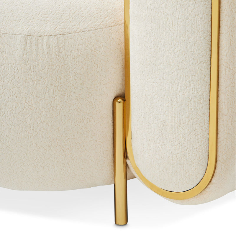 Sassani - Accent Chair - Crepe / Gold - R&R Furniture Gallery (Fountain Valley, CA)