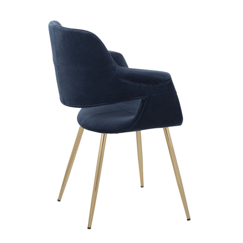 Set of two Lumi Source vintage glam and art deco style chairs with sleek curves and plush upholstery, perfect for stylish living spaces.