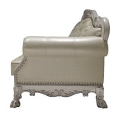 Dresden - Loveseat With 3 Pillows - Synthetic Leather & Bone White - R&R Furniture Gallery (Fountain Valley, CA)