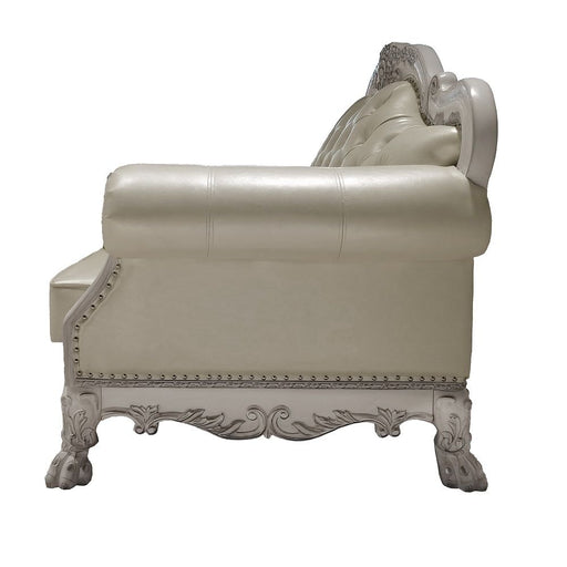 Dresden - Loveseat With 3 Pillows - Synthetic Leather & Bone White - R&R Furniture Gallery (Fountain Valley, CA)