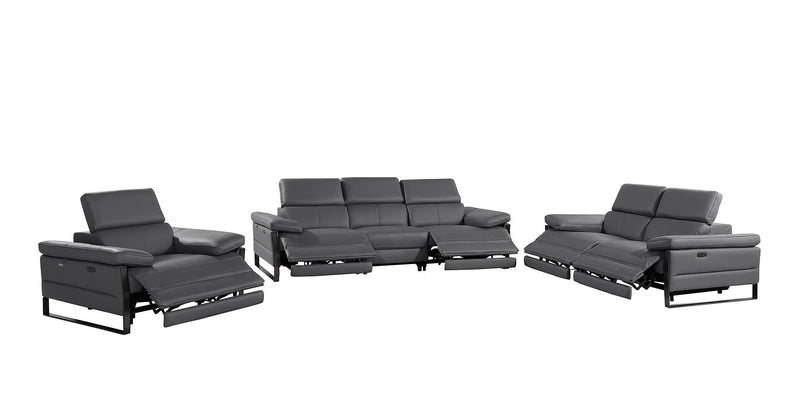 1246 - Modular Power Dual Reclining Sofa, Loveseat, And Chair Set With Power Headrests