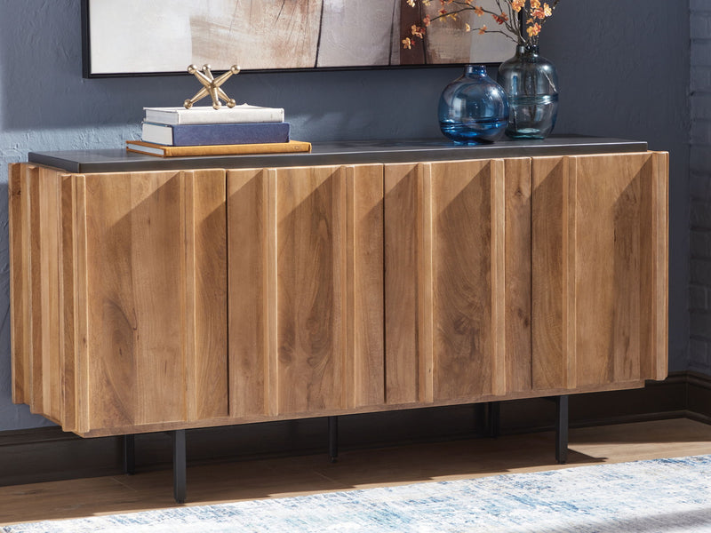 Quintavious - Accent Cabinet - Brown / Charcoal - R&R Furniture Gallery (Fountain Valley, CA)