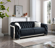 Glory Furniture Sapphire stationary sofa with plush cushions and sleek design in a modern living room setting.