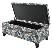 Charming Floral Storage Ottoman With Upholstered Fabric - R&R Furniture Gallery (Fountain Valley, CA)
