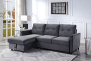 Hudson - Reversible Sleeper Sectional Sofa With Storage Chaise - Dark Gray - R&R Furniture Gallery (Fountain Valley, CA)