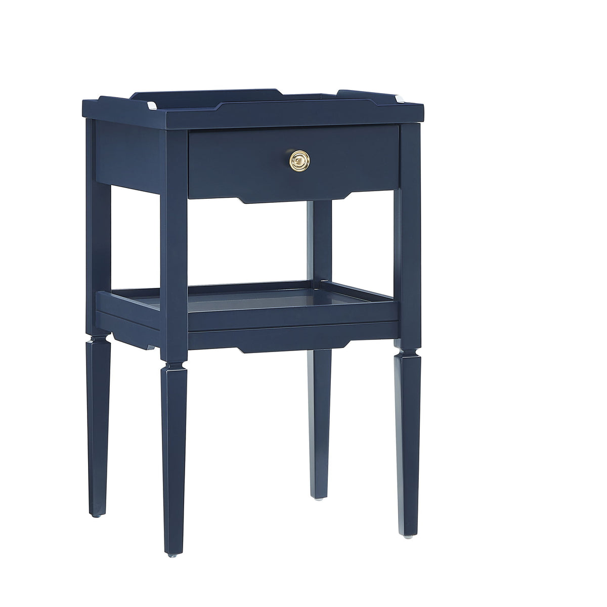 Foley - 1 Drawer Nightstand With Pull - Dark Blue