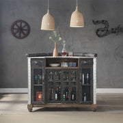 Rahma - Bar Table - Antique Ebony Top Grain Leather & Aluminum - R&R Furniture Gallery (Fountain Valley, CA)