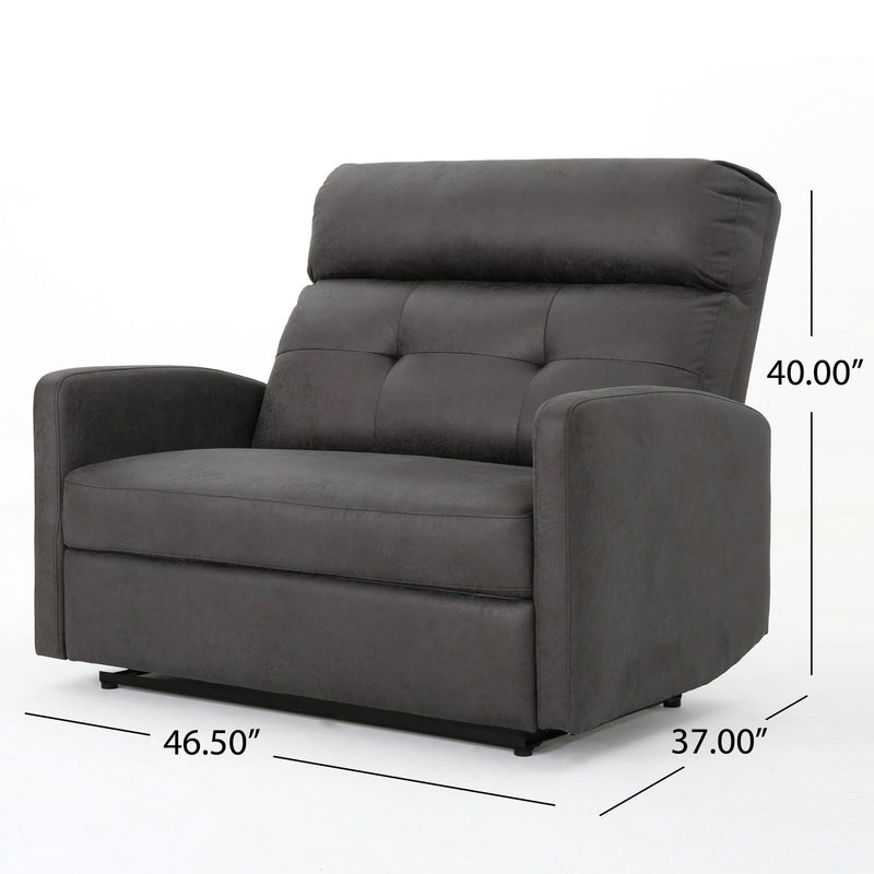 Alma - Contemporary Upholstered Loveseat Recliner - Slate - R&R Furniture Gallery (Fountain Valley, CA)