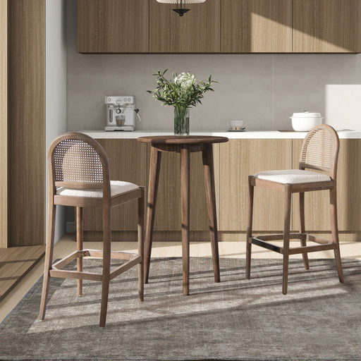 Panama - Curved Back Cane Bar Stool (Set of 2) - R&R Furniture Gallery (Fountain Valley, CA)
