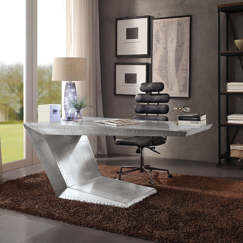 Brancaster - Executive Writing Desk - Aluminum - R&R Furniture Gallery (Fountain Valley, CA)