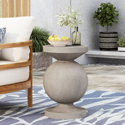 Outdoor end table by Noble House with natural wood finish, featuring a sturdy square top and sleek modern design.