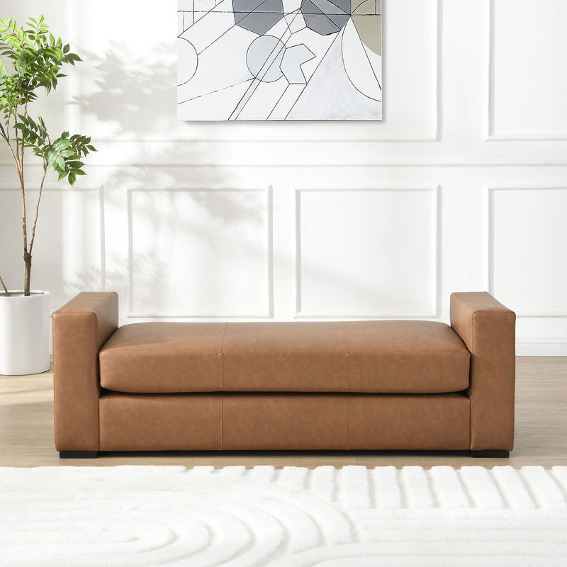 Ottoman With Unique Armrest Design For Living Spaces - R&R Furniture Gallery (Fountain Valley, CA)