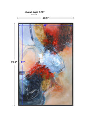 Abstract red canvas art titled Summer Sunset by Uttermost featuring vibrant sunset colors and modern abstract design.
