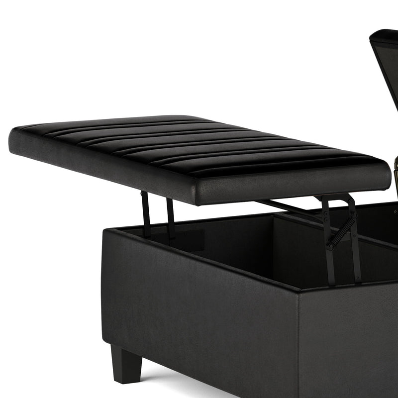 Ellis - Coffee Table Storage Ottoman Contemporary Design - R&R Furniture Gallery (Fountain Valley, CA)