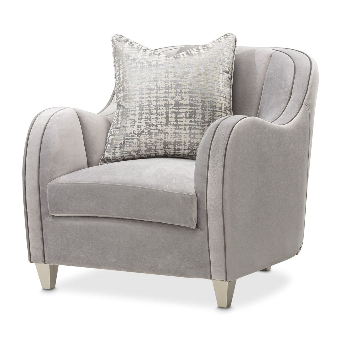 Roxbury Park - Velvet Matching Chair - Steel / Slate - R&R Furniture Gallery (Fountain Valley, CA)