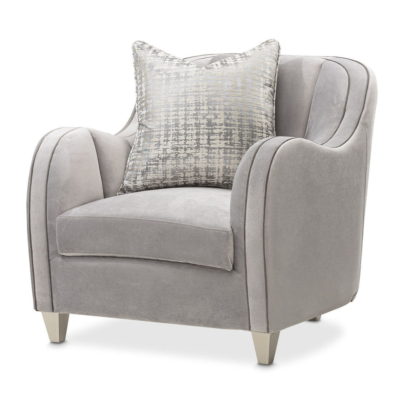 Roxbury Park - Velvet Matching Chair - Steel / Slate - R&R Furniture Gallery (Fountain Valley, CA)