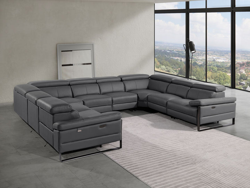 1246 - 8-Piece U-Shaped Modular Power Reclining Sectional With 4 Power Recliners And Power Headrests - R&R Furniture Gallery (Fountain Valley, CA)