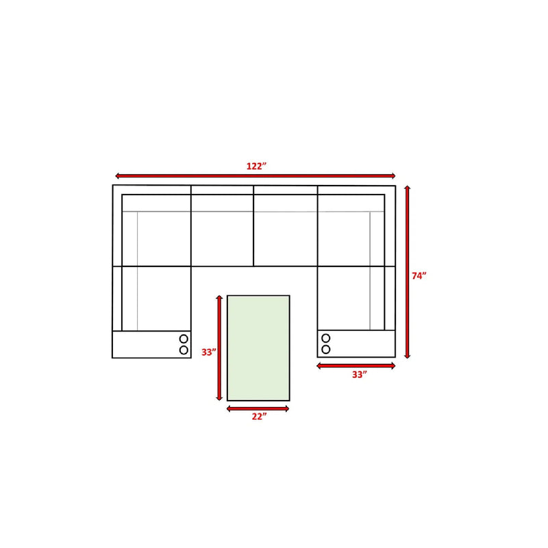 Outdoor Wicker Sectional With Weather Resistant Cushions And Table - R&R Furniture Gallery (Fountain Valley, CA)