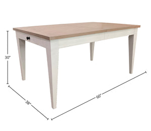 Americana Modern Dining - Rectangular Extendable Dining Table With 6 Upholstered Dining Chairs - Cotton