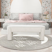 Hugo - Oval Fully Upholstered Bench - Milk Cream White - R&R Furniture Gallery (Fountain Valley, CA)
