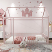 Metal Bed House Bed Frame With Fence - R&R Furniture Gallery (Fountain Valley, CA)