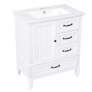 30" Bathroom Vanity With Sink, 3 Drawers, Adjustable Feet - R&R Furniture Gallery (Fountain Valley, CA)