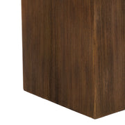 Mgo Square Side Table With Faux Stone Top And Wood Frame - Antique White / Natural Wood - R&R Furniture Gallery (Fountain Valley, CA)