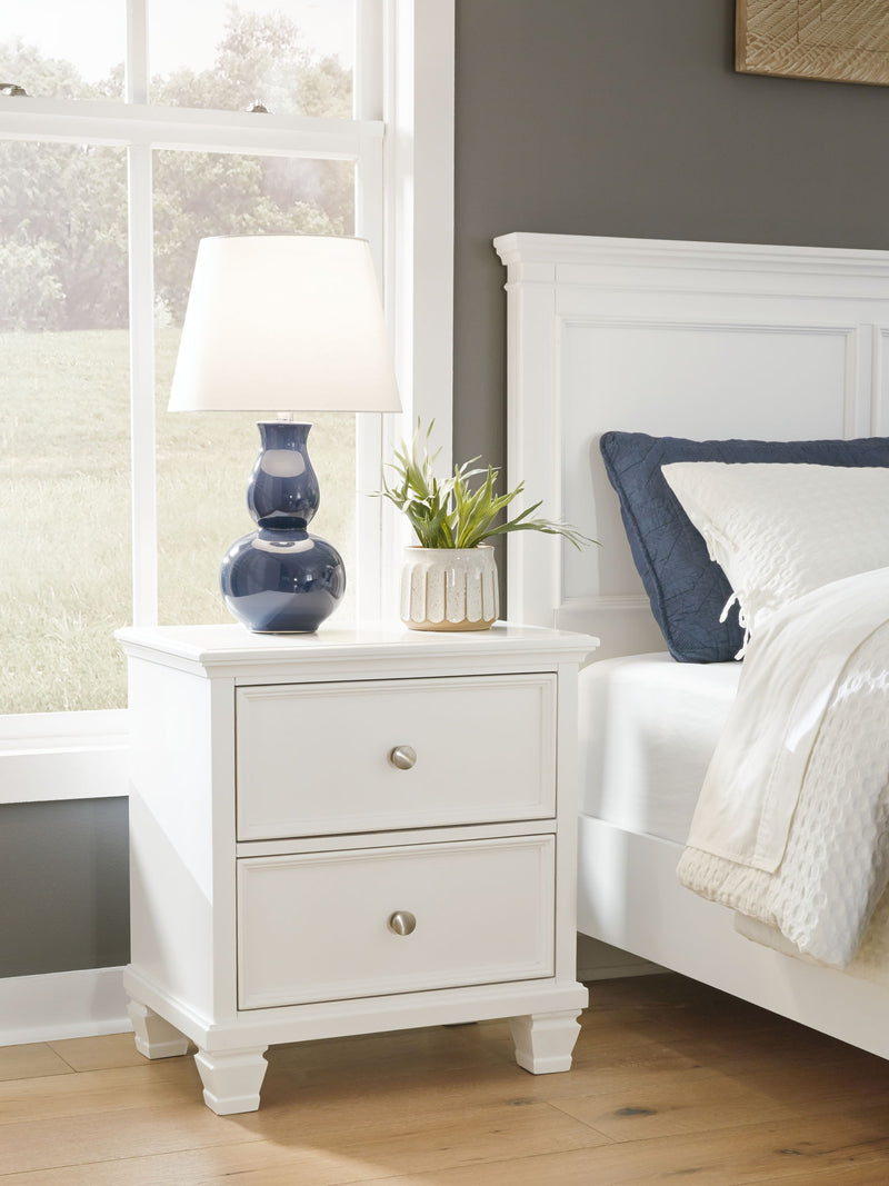 Fortman - Two Drawer Night Stand - White - R&R Furniture Gallery (Fountain Valley, CA)